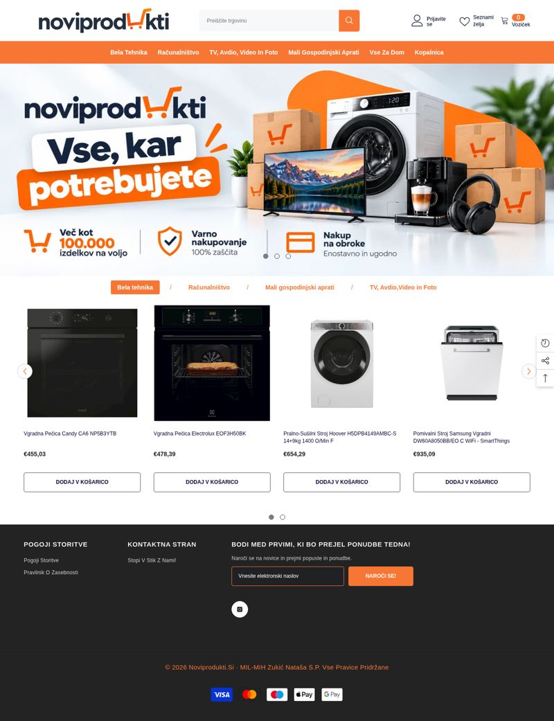 Spletna stran Noviprodukti